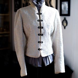 Elie Tahari Victorian Embroidered Off White Jacket